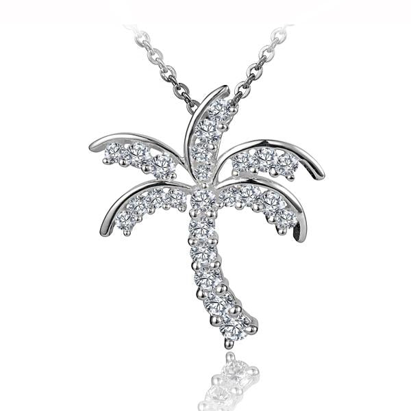 .925 Sterling Silver Palm Tree Pendant – Hawaiian Small/Large Styles