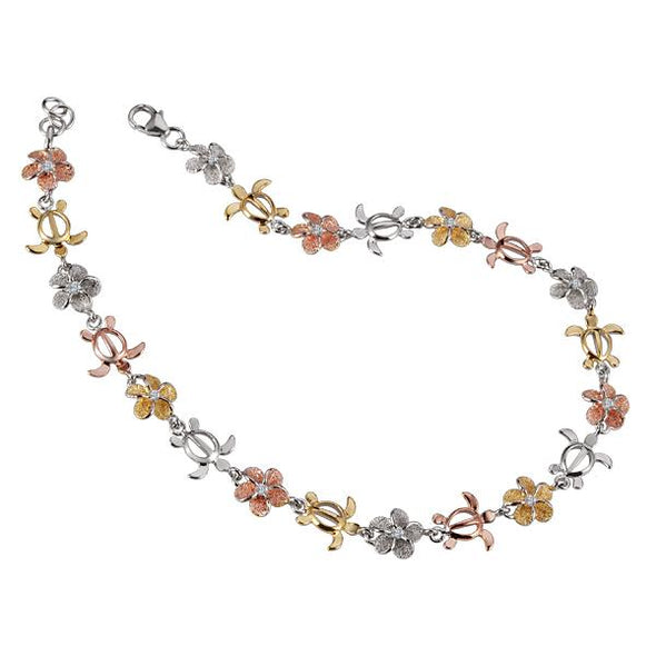 925 Silver Plumeria Anklet