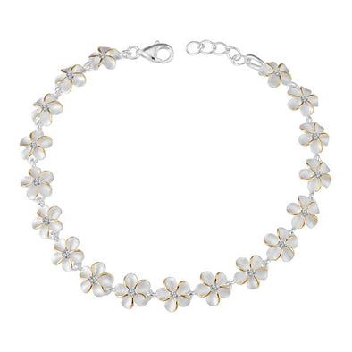 925 Silver Plumeria Bracelet