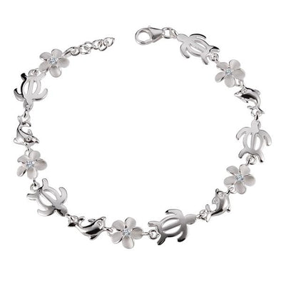 925 Silver Plumeria Bracelet