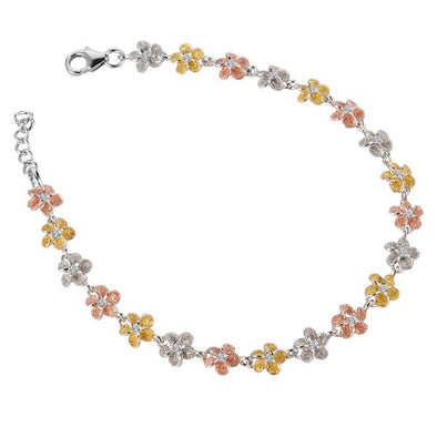 925 Silver Plumeria Bracelet