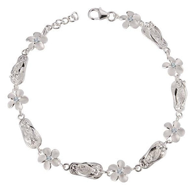 925 Silver Plumeria Bracelet