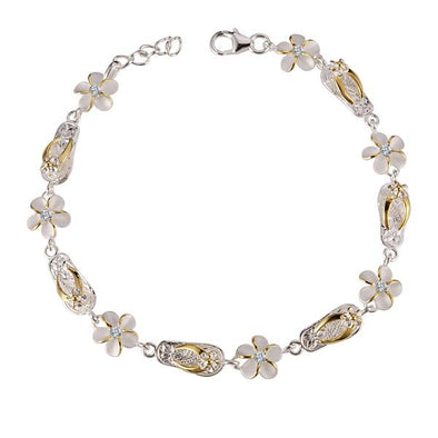 925 Silver Plumeria Bracelet