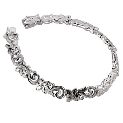 925 Silver Plumeria Bracelet