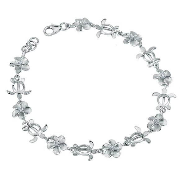 925 Silver Plumeria Bracelet