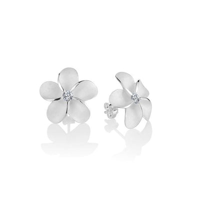 925 Silver Plumeria  Earrings