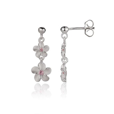 925 Silver Plumeria  Earrings