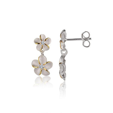 925 Silver Plumeria  Earrings