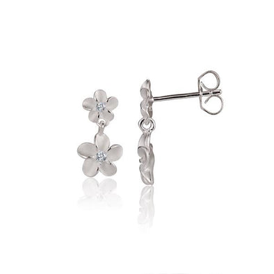 925 Silver Plumeria  Earrings