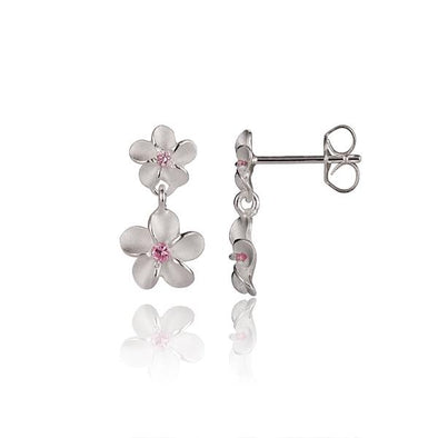 925 Silver Plumeria  Earrings