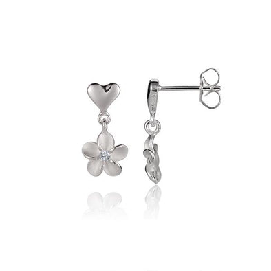 925 Silver Plumeria  Earrings