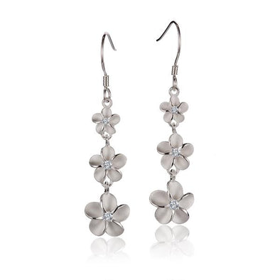 925 Silver Plumeria  Earrings