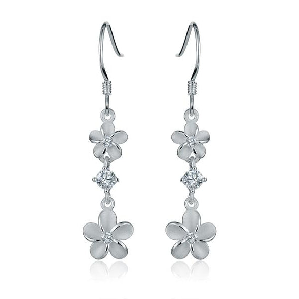 925 Silver Plumeria  Earrings