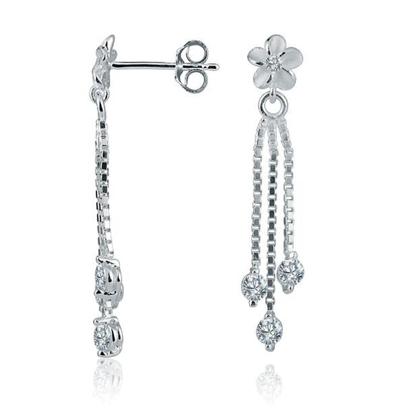 925 Silver Plumeria  Earrings