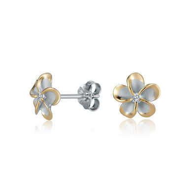 925 Silver Plumeria  Earrings