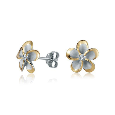 925 Silver Plumeria  Earrings