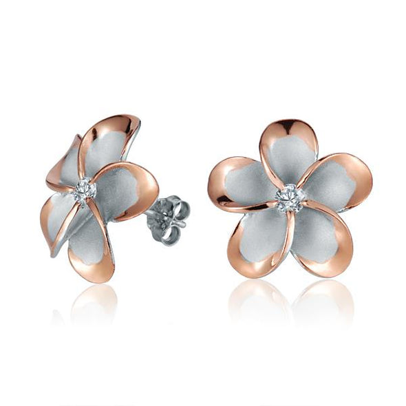 925 Silver Plumeria  Earrings