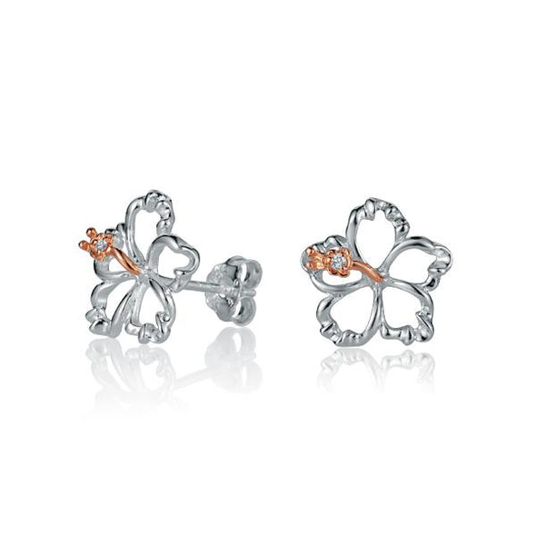 925 Silver Hibiscus  Earrings