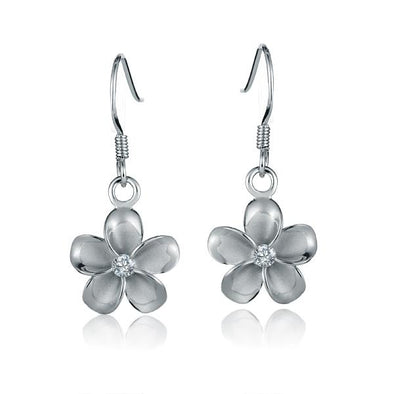 925 Silver Plumeria  Earrings