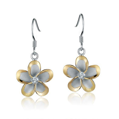 925 Silver Plumeria  Earrings