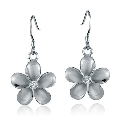 925 Silver Plumeria  Earrings