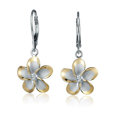 925 Silver Plumeria  Earrings