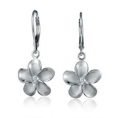 925 Silver Plumeria  Earrings