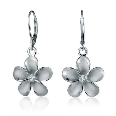 925 Silver Plumeria  Earrings