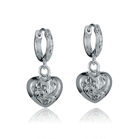 925 Silver Scroll Heart  Earrings