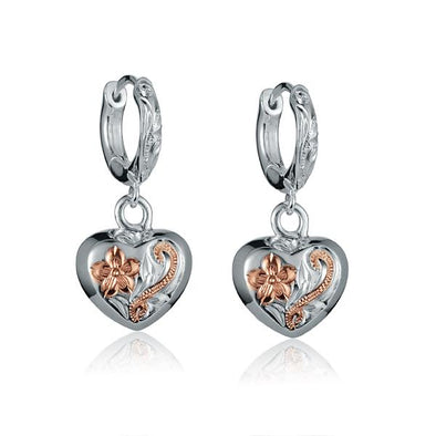 925 Silver Scroll Heart  Earrings