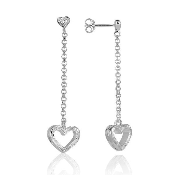 925 Silver Scroll Heart  Earrings