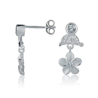 925 Silver Plumeria  Earrings