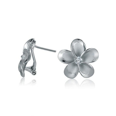 925 Silver Plumeria  Earrings