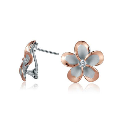 925 Silver Plumeria  Earrings