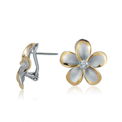 925 Silver Plumeria  Earrings