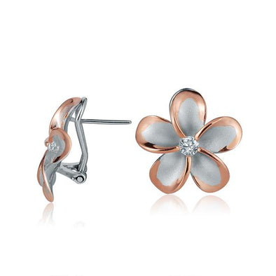 925 Silver Plumeria  Earrings