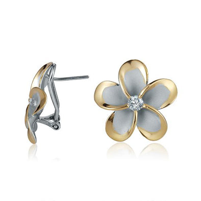 925 Silver Plumeria  Earrings