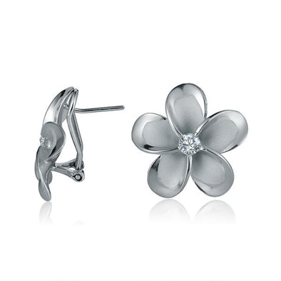 925 Silver Plumeria  Earrings