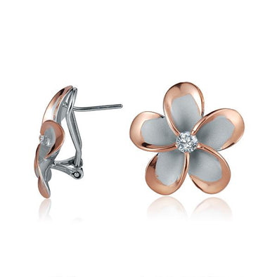 925 Silver Plumeria  Earrings