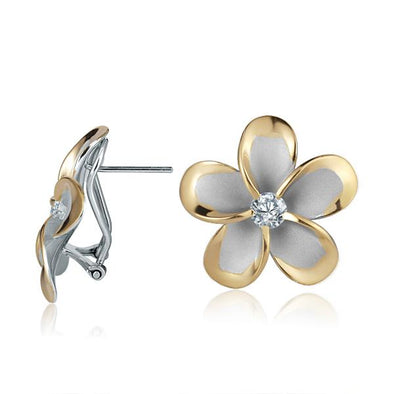 925 Silver Plumeria  Earrings