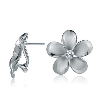 925 Silver Plumeria  Earrings