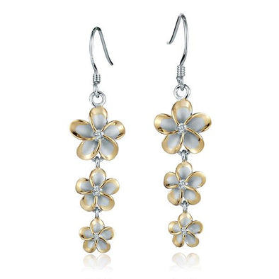 925 Silver Plumeria  Earrings