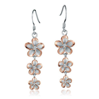 925 Silver Plumeria  Earrings