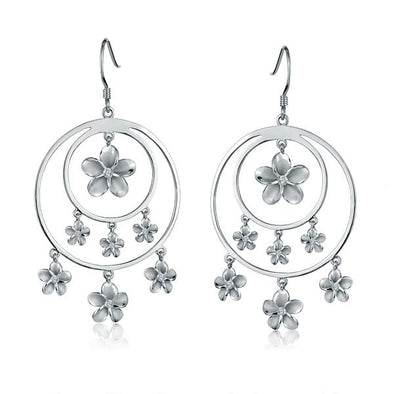 925 Silver Plumeria  Earrings