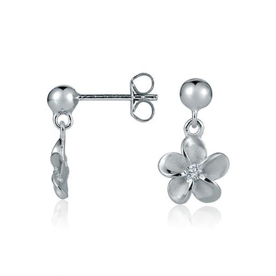 925 Silver Plumeria  Earrings