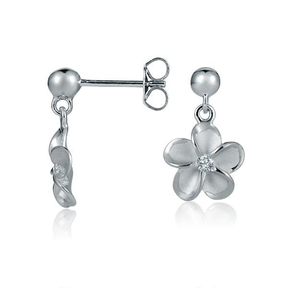 925 Silver Plumeria  Earrings