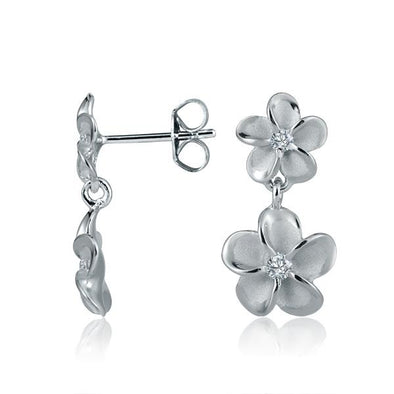 925 Silver Plumeria  Earrings