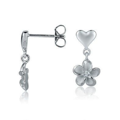 925 Silver Plumeria  Earrings