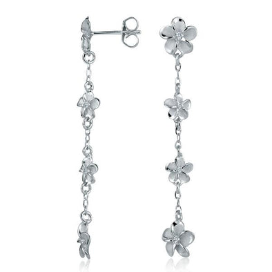 925 Silver Plumeria  Earrings