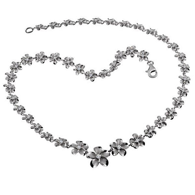 925 Silver Plumeria  Necklace